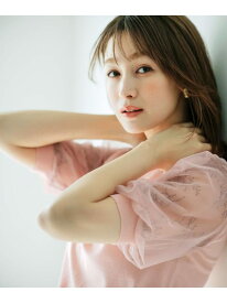 【SALE／60%OFF】チュールレーススリーブニット【洗濯機洗い可】 index インデックス トップス ニット ブルー ネイビー ピンク グレー【RBA_E】[Rakuten Fashion]