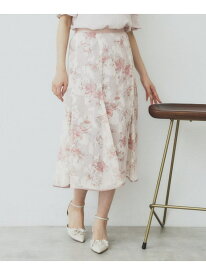 【SALE／60%OFF】花柄マーメイドフレアスカート【洗濯機洗い可】 index インデックス スカート その他のスカート グレー ピンク ベージュ【RBA_E】[Rakuten Fashion]