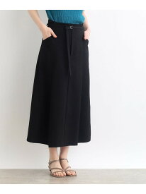 麻調タックAラインスカート grove グローブ スカート ロング・マキシスカート ブラック ブラウン【送料無料】[Rakuten Fashion]