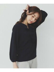 【SALE／50%OFF】フリルバーデザインブラウス【洗濯機洗い可/イージーアイロン/防シワ】 index インデックス トップス シャツ・ブラウス ネイビー パープル グレー ホワイト【RBA_E】[Rakuten Fashion]
