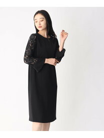 【SALE／50%OFF】≪結婚式/オケージョン対応≫ 袖レースドッキングワンピース OPAQUE.CLIP オペークドットクリップ ワンピース・ドレス その他のワンピース・ドレス ブラック【RBA_E】【送料無料】[Rakuten Fashion]