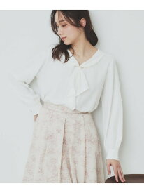 【SALE／30%OFF】ストレッチラッフルボウタイブラウス【洗濯機洗い可/防シワ】 index インデックス トップス シャツ・ブラウス パープル グレー ホワイト【RBA_E】[Rakuten Fashion]