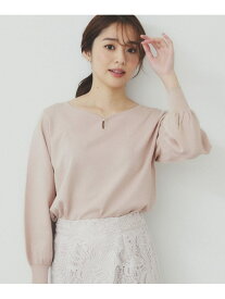 【SALE／60%OFF】パーツ付きハートネックニットトップス【洗濯機洗い可】 index インデックス トップス ニット ピンク ホワイト ネイビー パープル【RBA_E】[Rakuten Fashion]