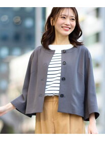 【SALE／50%OFF】【夏SALE/UVカット/接触冷感/洗える/セットアップ可】クルーネックジャケット Reflect リフレクト ジャケット・アウター ノーカラージャケット グレー ネイビー【RBA_E】【送料無料】[Rakuten Fashion]