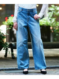 【大人百花春号掲載 モデル美香さん着用】ヴィンテージ加工ワイドデニムパンツ DRESSTERIOR ドレステリア パンツ ジーンズ・デニムパンツ グレー ブルー【送料無料】[Rakuten Fashion]