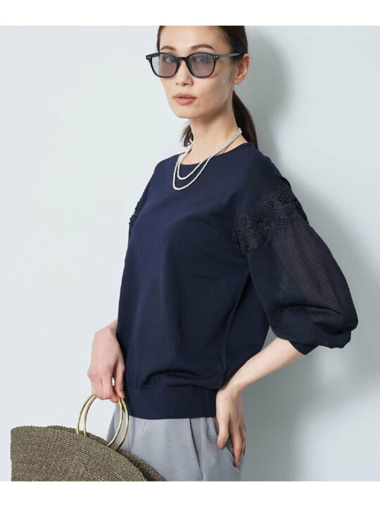 楽天市場】【SALE／50%OFF】【前後2WAY】レーススリーブデザインニット 