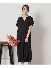 【接触冷感/手洗い可】強撚スラブスキッパーワンピース ITS' DEMO イッツデモ ワンピース・ドレス その他のワンピース・ドレス ブルー ピンク ブラック【送料無料】[Rakuten Fashion]
