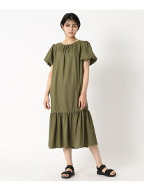 【SALE／46%OFF】【1枚で決まる/洗える】裾切り替えボリューム袖 ワンピース LAURA ASHLEY ローラ アシュレイ ワンピース・ドレス その他のワンピース・ドレス カーキ ネイビー【RBA_E】【送料無料】[Rakuten Fashion]