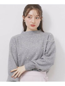 【SALE／30%OFF】フェイクパールふわふわニット【洗濯機OK】 index インデックス トップス ニット グレー イエロー ネイビー【RBA_E】[Rakuten Fashion]