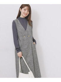 ラップ風ツイードジャンスカ【洗濯機OK/防シワ】 index インデックス ワンピース・ドレス その他のワンピース・ドレス ブラック ブラウン【送料無料】[Rakuten Fashion]