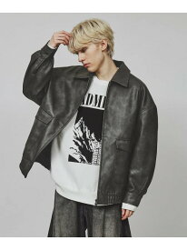 【SALE／50%OFF】A-2シンセティックレザーブルゾン tk.TAKEO KIKUCHI ティーケータケオキクチ ジャケット・アウター ブルゾン・ジャンパー ブラウン ブラック【RBA_E】【送料無料】[Rakuten Fashion]
