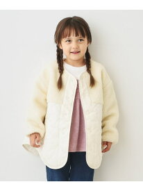 【SALE／44%OFF】【110-140】ボア*キルトドッキングブルゾン THE SHOP TK ザ ショップ ティーケー ジャケット・アウター ブルゾン・ジャンパー ホワイト ブラック【RBA_E】[Rakuten Fashion]