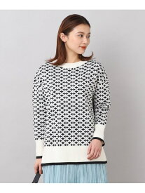 【SALE／50%OFF】【ゆったりシルエット/洗える】ジャカード ウールブレンドニット UNTITLED アンタイトル トップス ニット ホワイト ブラック ブラウン【RBA_E】【送料無料】[Rakuten Fashion]