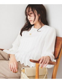 【SALE／50%OFF】【光沢/オンオフ使える】フロントタックブラウス UNTITLED アンタイトル トップス シャツ・ブラウス ホワイト ネイビー ピンク【RBA_E】【送料無料】[Rakuten Fashion]