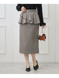 【SALE／46%OFF】ペプラムデザインスカート Couture Brooch クチュールブローチ スカート その他のスカート グレー ブラウン【RBA_E】[Rakuten Fashion]