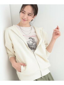 【セットアップ可/S-LL/なめらかタッチ】ZIPパーカ SHOO・LA・RUE シューラルー トップス パーカー・フーディー ホワイト グレー ブラウン【送料無料】[Rakuten Fashion]