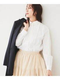 【SALE／50%OFF】【コットン100/前開きボタン】フロントフリルシャツ UNTITLED アンタイトル トップス シャツ・ブラウス ホワイト ブルー【RBA_E】【送料無料】[Rakuten Fashion]