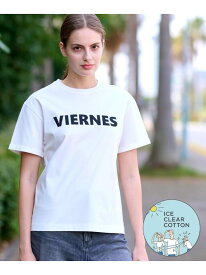 【接触冷感/抗菌防臭/消臭】アイスクリアコットン VIERNESロゴT DRESSTERIOR ドレステリア トップス カットソー・Tシャツ ピンク ホワイト ネイビー【先行予約】*【送料無料】[Rakuten Fashion]