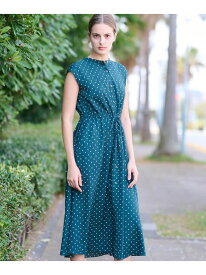 【SALE／30%OFF】【ポケットあり/後ろウエストゴム】ドットプリントフレンチスリーブワンピ DRESSTERIOR ドレステリア ワンピース・ドレス その他のワンピース・ドレス ネイビー グリーン【RBA_E】【送料無料】[Rakuten Fashion]