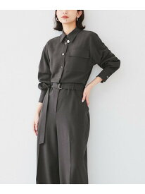 【SALE／60%OFF】【朝比奈 彩*Oggi*UNTITLED スペシャルコラボ】シャツカラーオールインワン UNTITLED アンタイトル オールインワン・オーバーオール オーバーオール・サロペット ブラック グレー【RBA_E】【送料無料】[Rakuten Fashion]