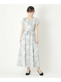 【コットン100%/洗える】ヘレッド ブルームス柄ワンピース LAURA ASHLEY ローラ アシュレイ ワンピース・ドレス その他のワンピース・ドレス ホワイト ブラック ブルー【送料無料】[Rakuten Fashion]