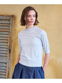 【SALE／20%OFF】【定番/洗える】コットンシルク混ハーフスリーブ DRESSTERIOR ドレステリア トップス ニット ブラック イエロー ブルー【RBA_E】【送料無料】[Rakuten Fashion]