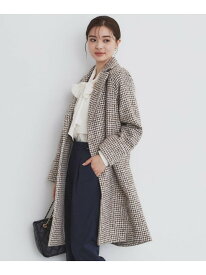 【SALE／30%OFF】千鳥チェックチェスターコート【洗える】 index インデックス ジャケット・アウター チェスターコート ブラック ベージュ【RBA_E】【送料無料】[Rakuten Fashion]