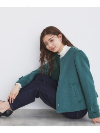 【SALE／30%OFF】《5color/XS-LLsize》ウール混ノーカラーショートコート index インデックス ジャケット・アウター その他のジャケット・アウター ブルー ホワイト グレー ネイビー【RBA_E】【送料無料】[Rakuten Fashion]