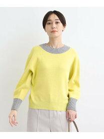 【SALE／52%OFF】【洗える/アルパカ混】カラーブロッキングニット INDIVI インディヴィ トップス ニット グレー ブラック イエロー【RBA_E】【送料無料】[Rakuten Fashion]