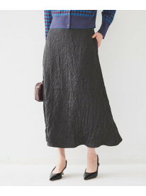 【SALE／73%OFF】クラッシュAラインスカート UNTITLED アンタイトル スカート ロング・マキシスカート ベージュ グレー【RBA_E】【送料無料】[Rakuten Fashion]