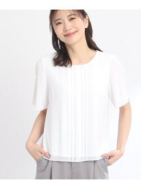 【UVカット/接触冷感/マシンウォッシュ可】タックディティールブラウス Reflect リフレクト トップス シャツ・ブラウス ホワイト グレー ブラック イエロー ブルー ネイビー【送料無料】[Rakuten Fashion]