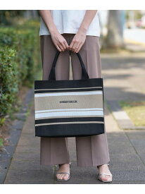 【SALE／15%OFF】【otonaMUSE5月号掲載】ボーダーニットラージトート DRESSTERIOR ドレステリア バッグ トートバッグ ブラウン ネイビー ブラック【RBA_E】【送料無料】[Rakuten Fashion]