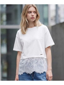 レースドッキングレイヤード Tシャツ DRESSTERIOR ドレステリア トップス カットソー・Tシャツ ブラック ホワイト【送料無料】[Rakuten Fashion]
