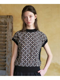 【otonaMUSE5月号掲載/ウォッシャブル】オーバーラップサークルコンビフレンチニット DRESSTERIOR ドレステリア トップス ニット グレー【先行予約】*【送料無料】[Rakuten Fashion]