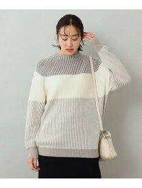 【SALE／55%OFF】【軽くて暖かい!】配色編み ボトルネックニット UNTITLED アンタイトル トップス ニット ベージュ ブルー【RBA_E】【送料無料】[Rakuten Fashion]