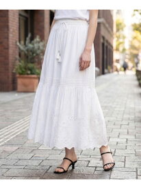 【SALE／40%OFF】ウォッシャブルエンブロイダリースカート DRESSTERIOR ドレステリア スカート ロング・マキシスカート ホワイト ブラック【RBA_E】【送料無料】[Rakuten Fashion]