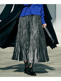 【SALE／52%OFF】【ウエストゴム/着映え】ランダムプリーツベロアスカート UNTITLED アンタイトル スカート ロング・マキシスカート ベージュ グレー【RBA_E】【送料無料】[Rakuten Fashion]