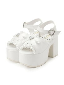 【SALE／43%OFF】地雷系 厚底リボンレースアップサンダル csT&P エスペランサ シューズ・靴 サンダル ピンク ホワイト ブラック ブルー【RBA_E】【送料無料】[Rakuten Fashion]