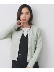 【SALE／50%OFF】ロゴ刺繍クルーカーディガン【洗濯機洗い可】 index インデックス トップス カーディガン グレー ネイビー グリーン【RBA_E】[Rakuten Fashion]