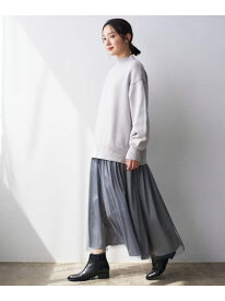 【SALE／50%OFF】【洗える】ニットチュールドッキングワンピース Dessin デッサン ワンピース・ドレス その他のワンピース・ドレス グレー ネイビー【RBA_E】【送料無料】[Rakuten Fashion]