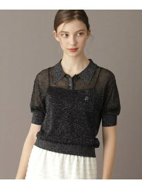 【SALE／20%OFF】【大人百花春号掲載 モデル美香さん着用】ドットシアーポロ DRESSTERIOR ドレステリア トップス ポロシャツ ブラック ベージュ【RBA_E】【送料無料】[Rakuten Fashion]