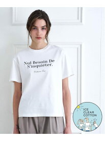 【接触冷感/抗菌防臭/消臭】アイスクリアコットンフレンチロゴT DRESSTERIOR ドレステリア トップス カットソー・Tシャツ ブラウン ホワイト ブルー【送料無料】[Rakuten Fashion]