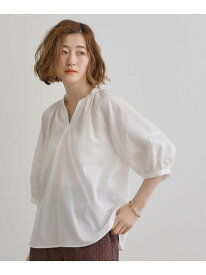 【SALE／30%OFF】【夏に嬉しい機能付き】ランタンスリーブシャツブラウス grove グローブ トップス シャツ・ブラウス ピンク ホワイト ネイビー ブルー【RBA_E】[Rakuten Fashion]