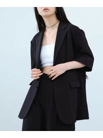 CODE A｜half sleeve jacket DRESSTERIOR ドレステリア ジャケット・アウター テーラードジャケット・ブレザー グレー ブラック【送料無料】[Rakuten Fashion]