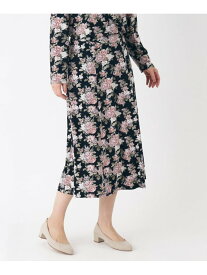 【洗える/ジャージ素材/同柄アイテムあり】リディア柄スカート LAURA ASHLEY ローラ アシュレイ スカート その他のスカート ブラック グリーン【送料無料】[Rakuten Fashion]