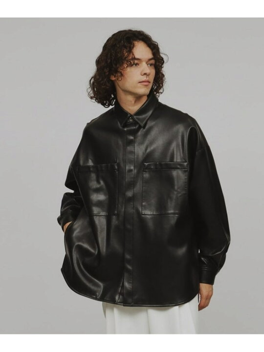楽天市場】【SALE／50%OFF】シンセティックレザー調シャツジャケット 