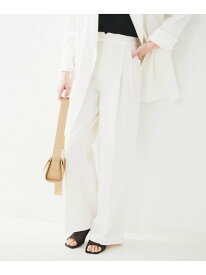 【SALE／70%OFF】【セットアップ可能/オンオフ】ラミー混 タックワイドパンツ UNTITLED アンタイトル パンツ その他のパンツ ブラウン ベージュ ネイビー ホワイト【RBA_E】【送料無料】[Rakuten Fashion]