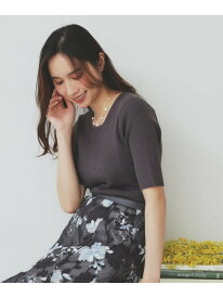 【SALE／50%OFF】リブケーブルニット【洗濯機洗い可】 index インデックス トップス ニット グレー ブルー ピンク ホワイト【RBA_E】[Rakuten Fashion]