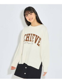 【SALE／50%OFF】【洗える】ロゴアップリケニットプルオーバー PINK-latte ピンク ラテ トップス ニット ホワイト グリーン ネイビー【RBA_E】[Rakuten Fashion]