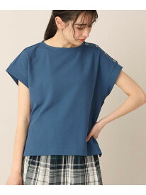 【洗える】アンカーボタン付きカットソー(XS~L) Dessin デッサン トップス カットソー・Tシャツ ブルー ネイビー【送料無料】[Rakuten Fashion]